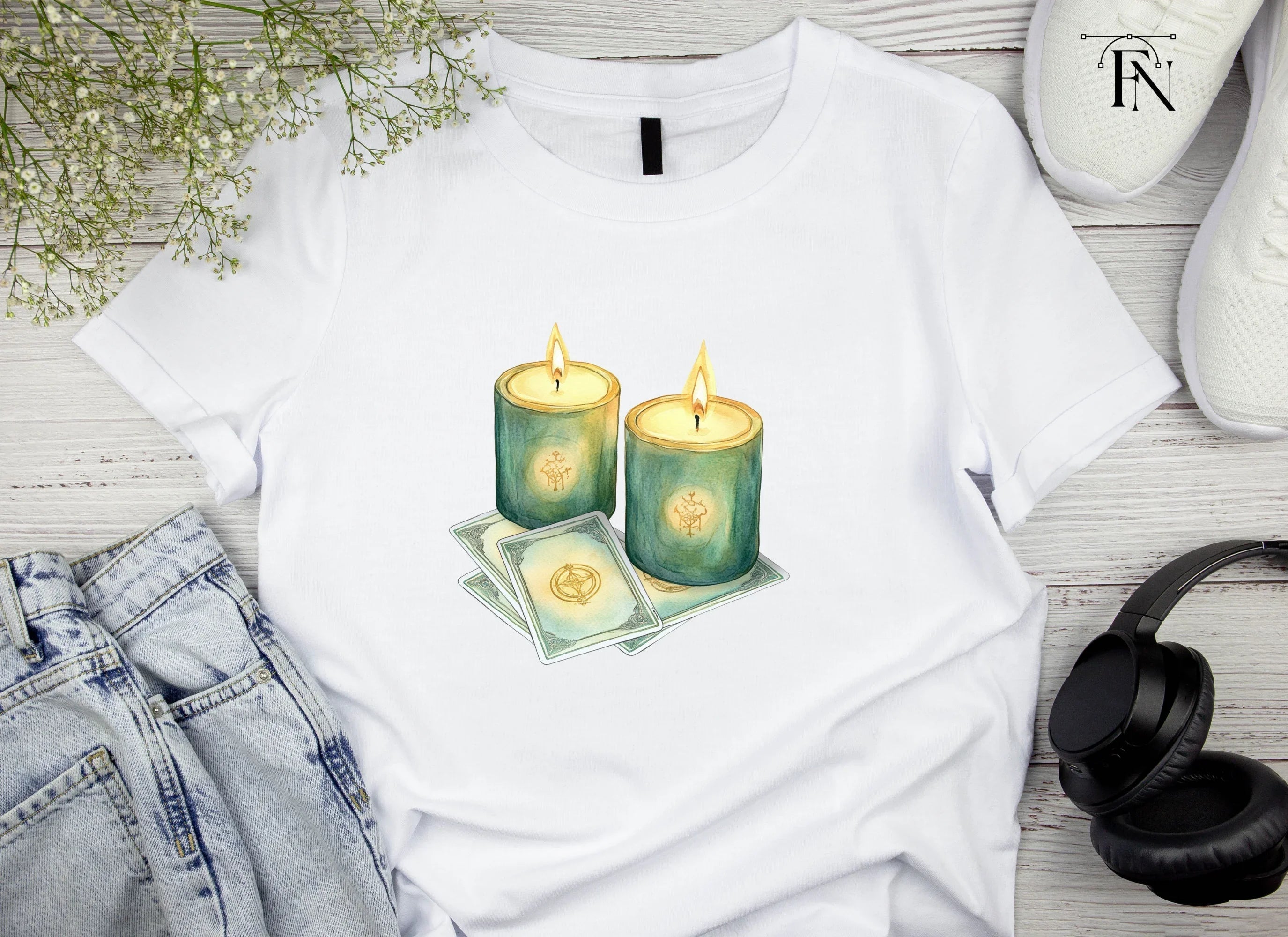 Mystical Candles Tarot Cards Clipart Bundle