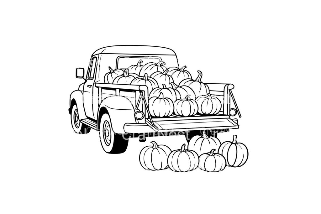 Autumn Pumpkin Patch Truck Coloring Books