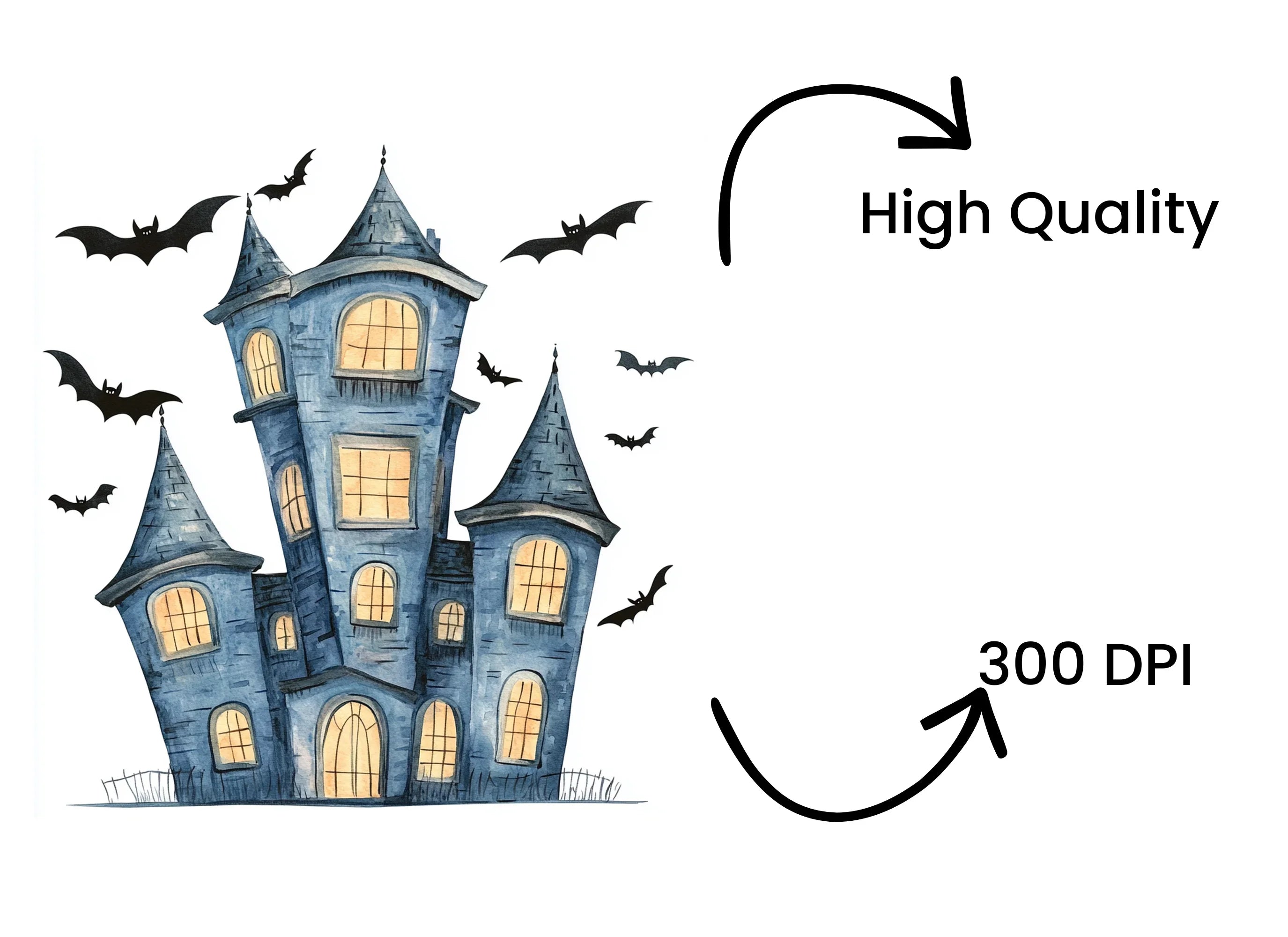 Spooky Haunted House Clipart Bundle