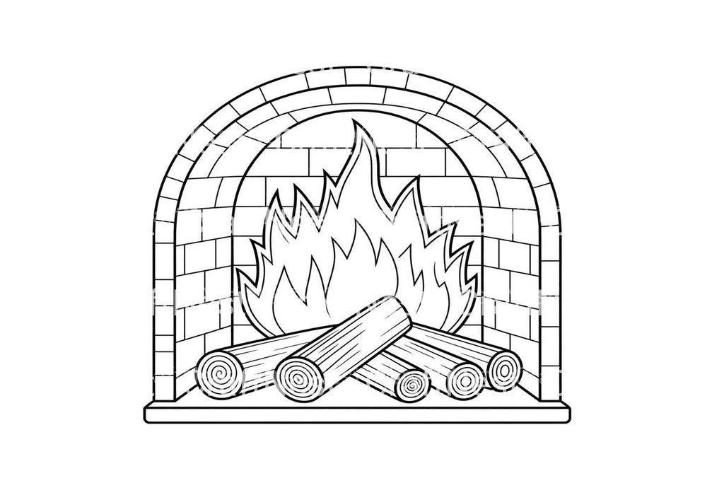 Warm Fireplace Coloring Books