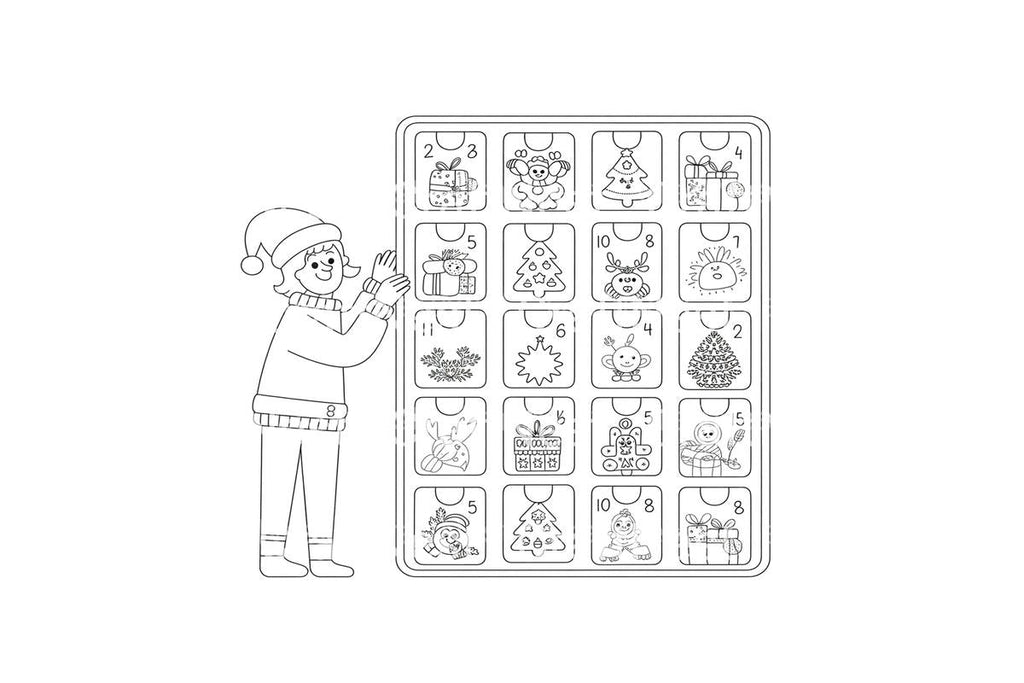 Christmas Advent Calendar Coloring Books