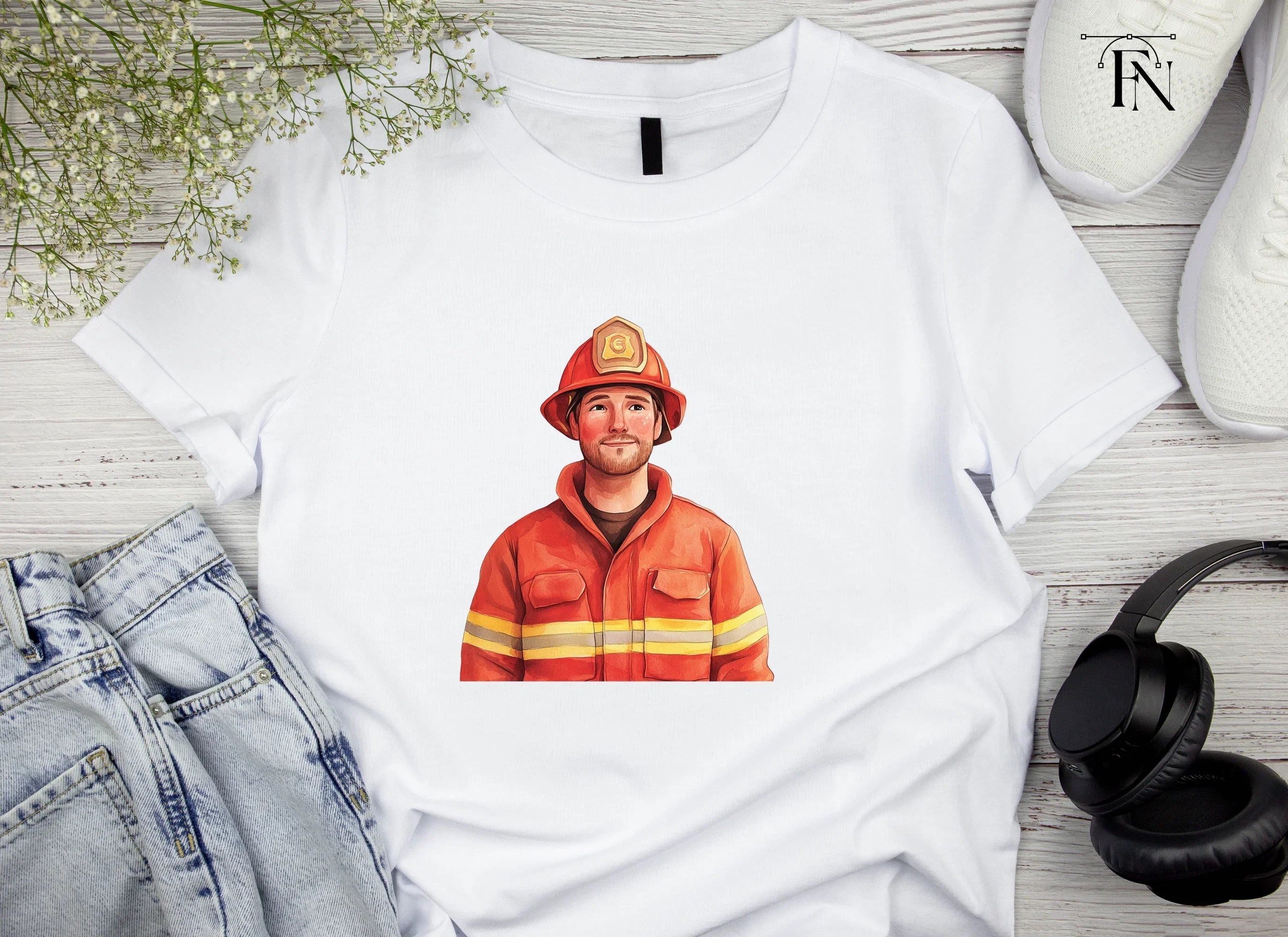 Brave Firefighter Illustration Clipart Bundle