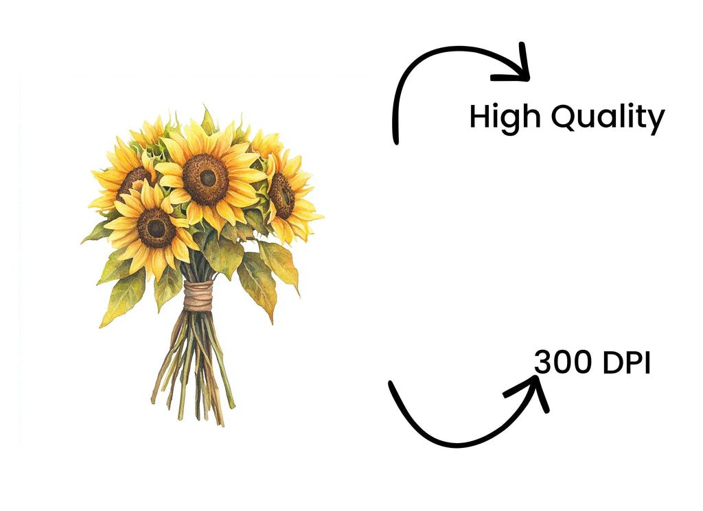 Sunflower Bouquet Clipart Bundle