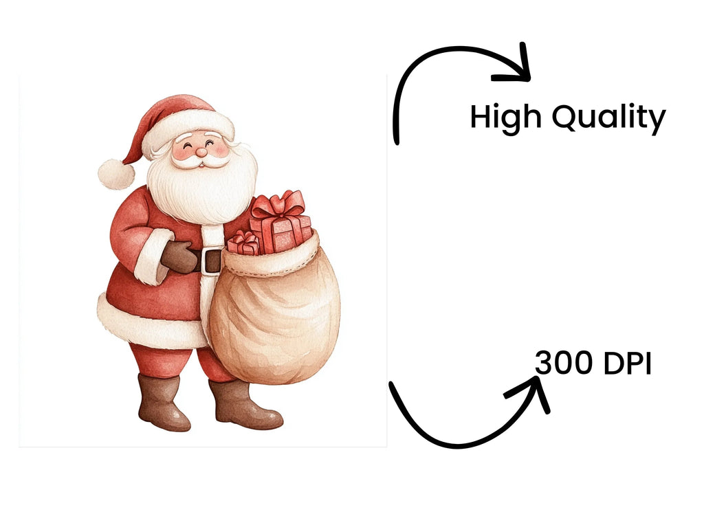 Santa Claus with Gift Sack Clipart Bundle