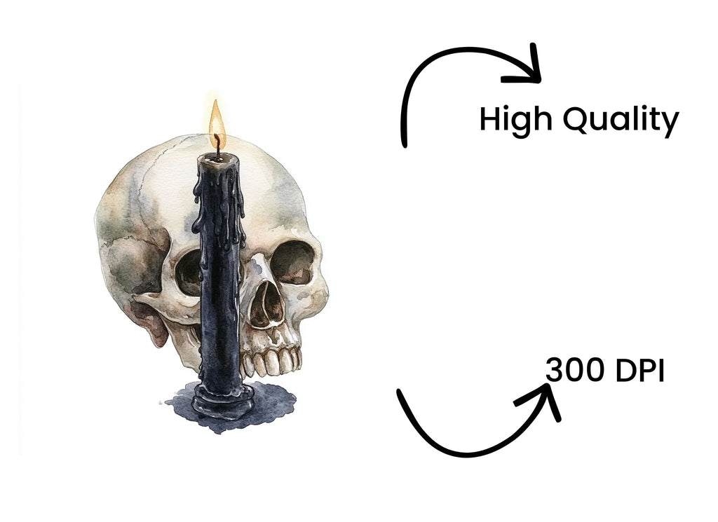 Skull Candle Clipart Bundle