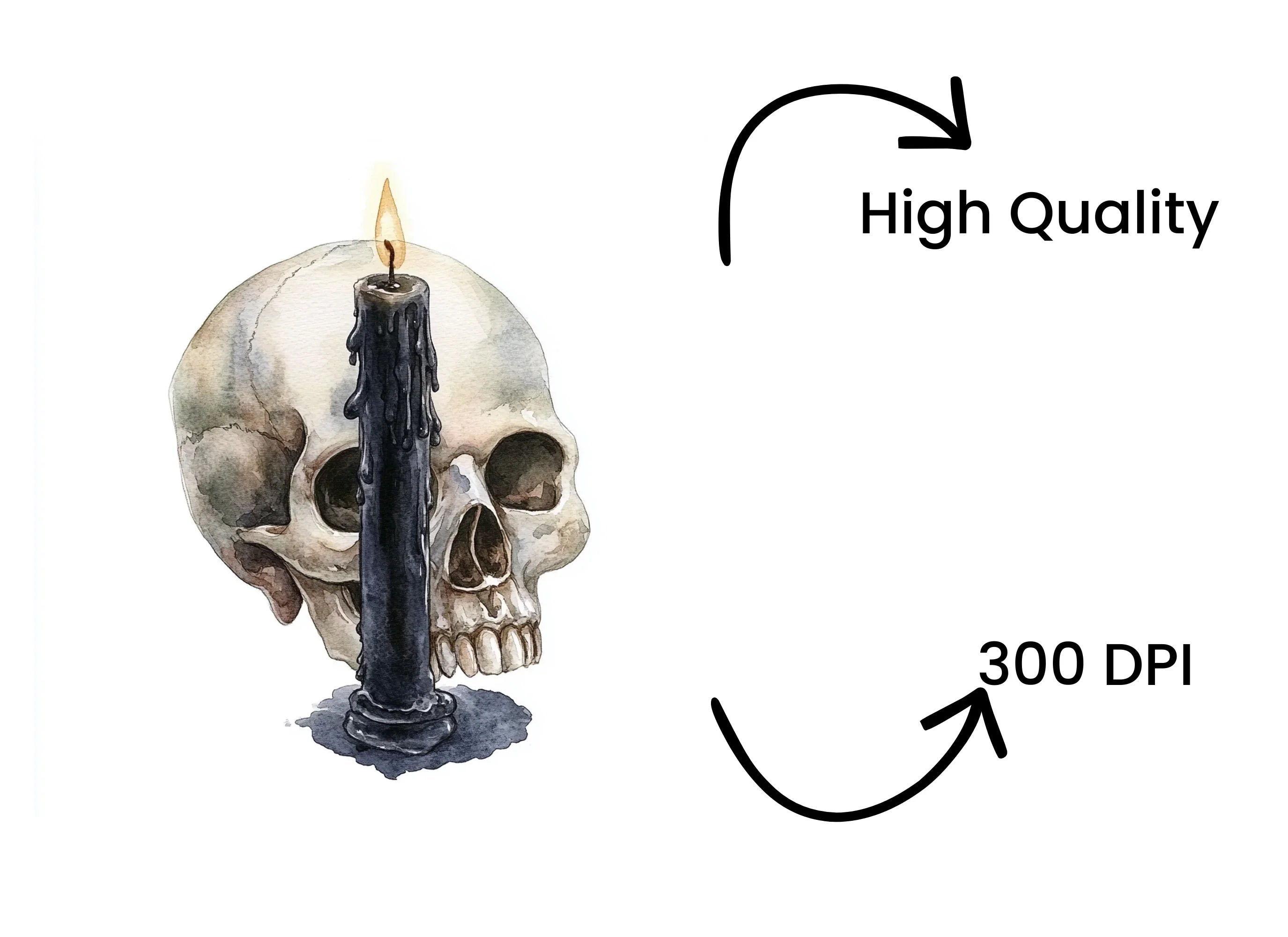 Skull Candle Clipart Bundle