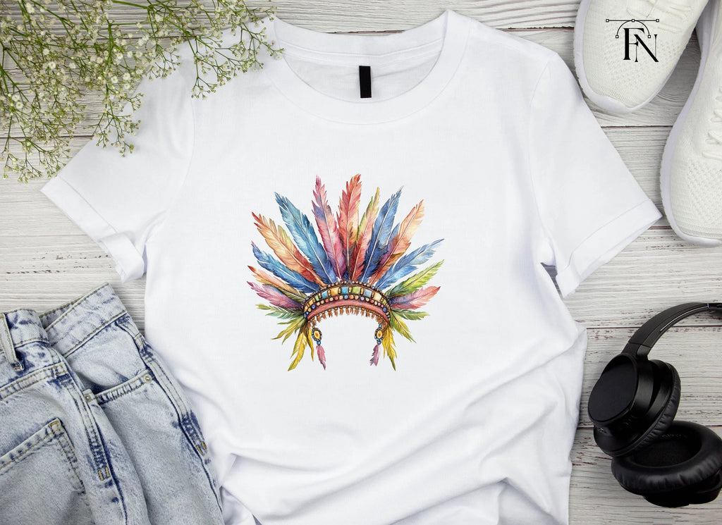 Vibrant Feather Headdress Clipart Bundle