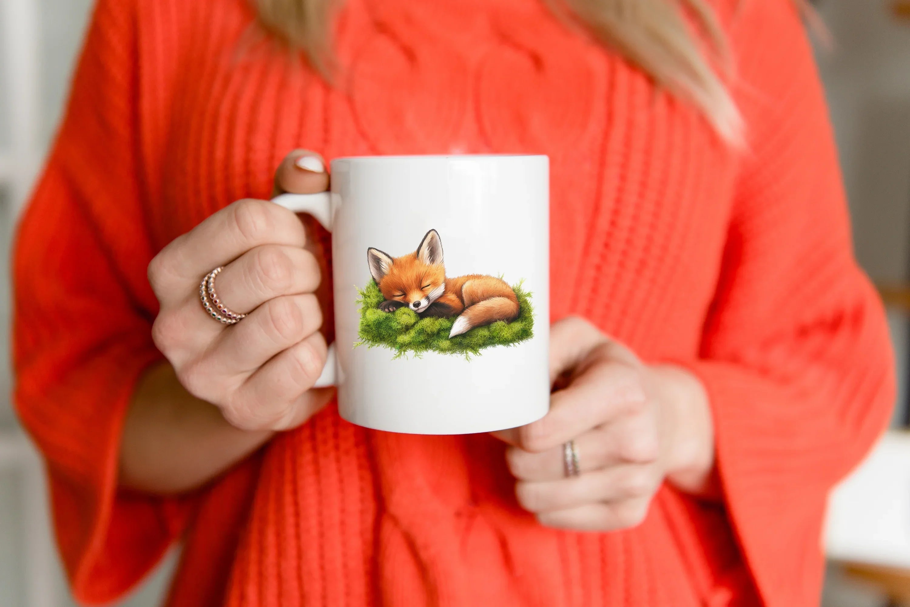 Sleeping Fox and Bunny Clipart Bundle