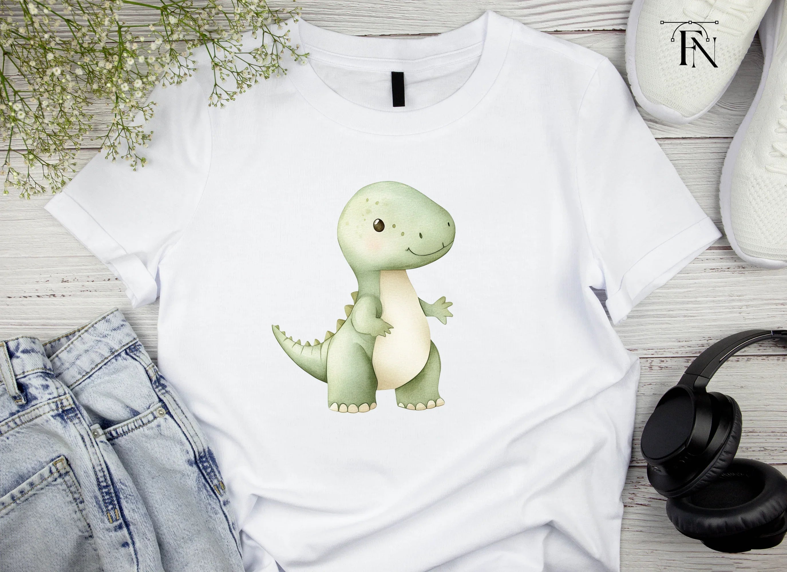Cute Baby Dinosaur Clipart Bundle