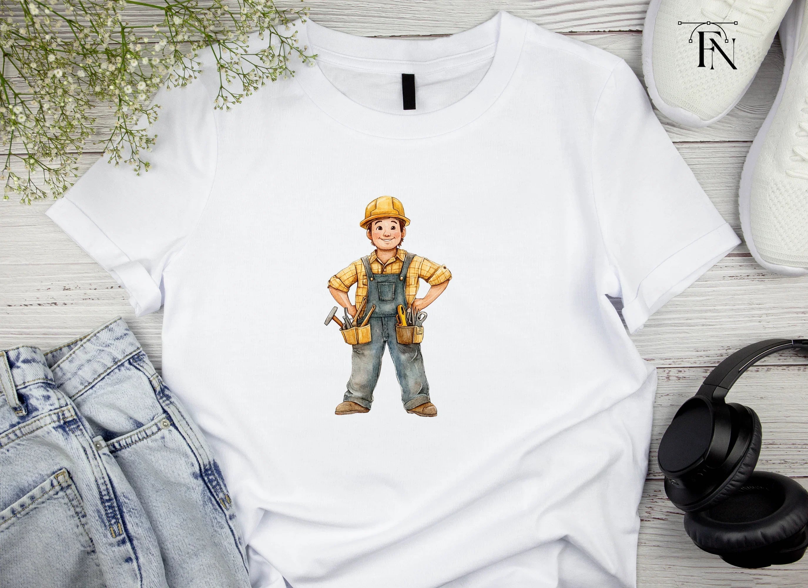 Happy Cartoon Builder Clipart Bundle