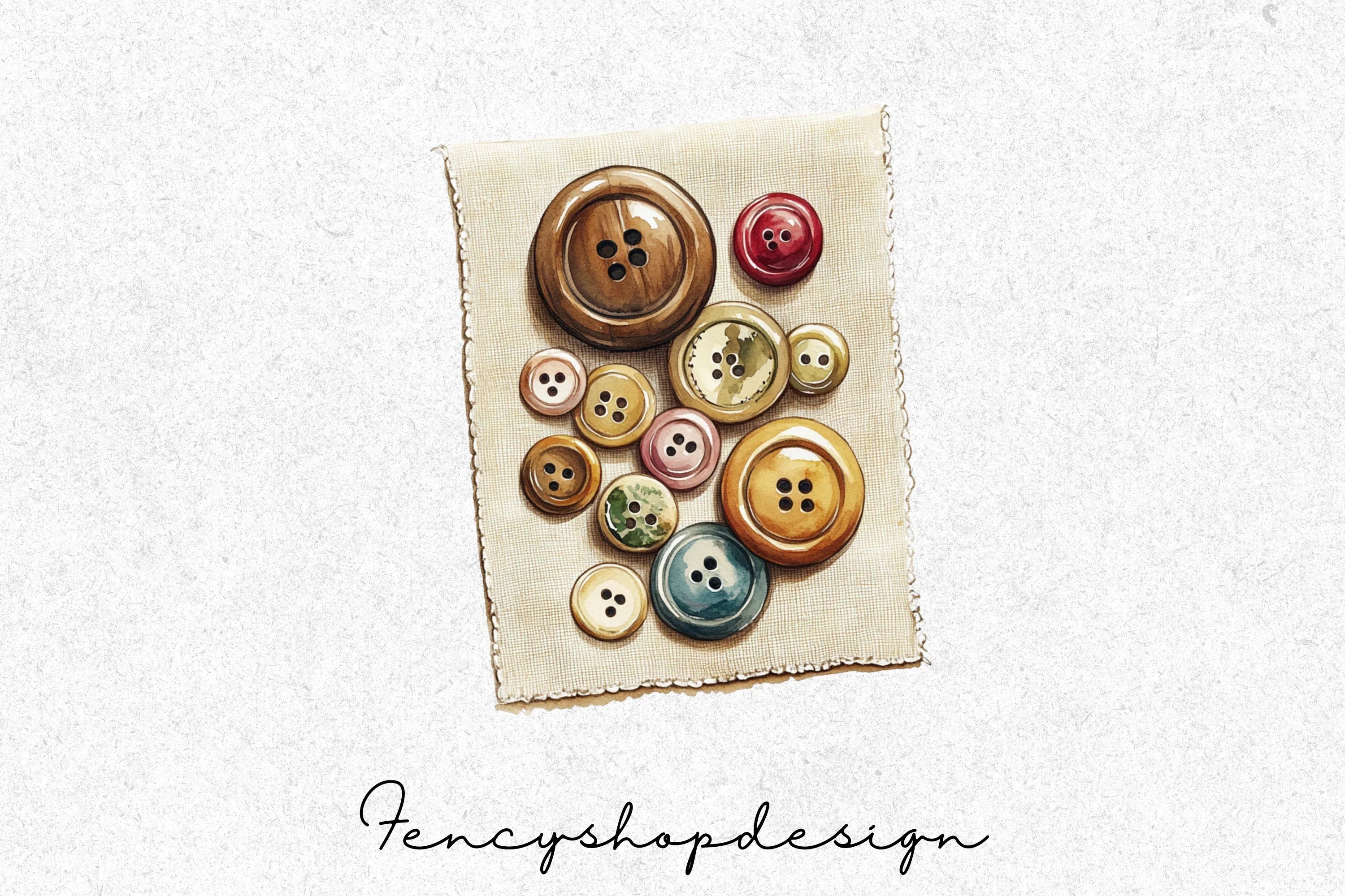Colorful Pastel Shapes Buttons Clipart Bundle