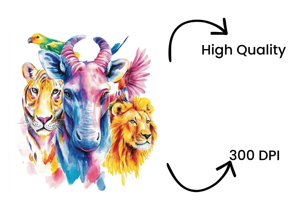 Vibrant Safari Animal Clipart Bundle