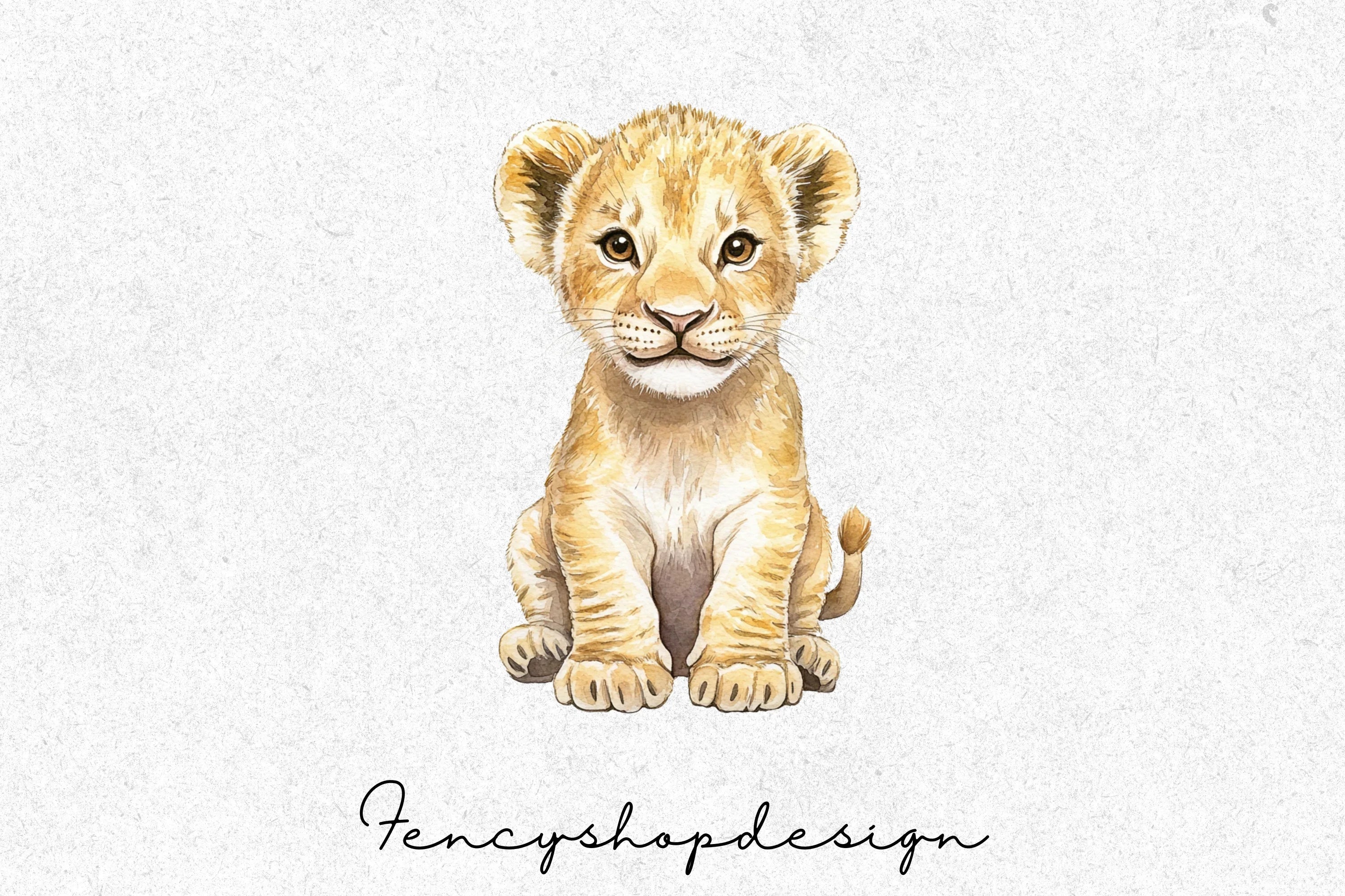 Cute Baby Lion Cub Clipart Bundle