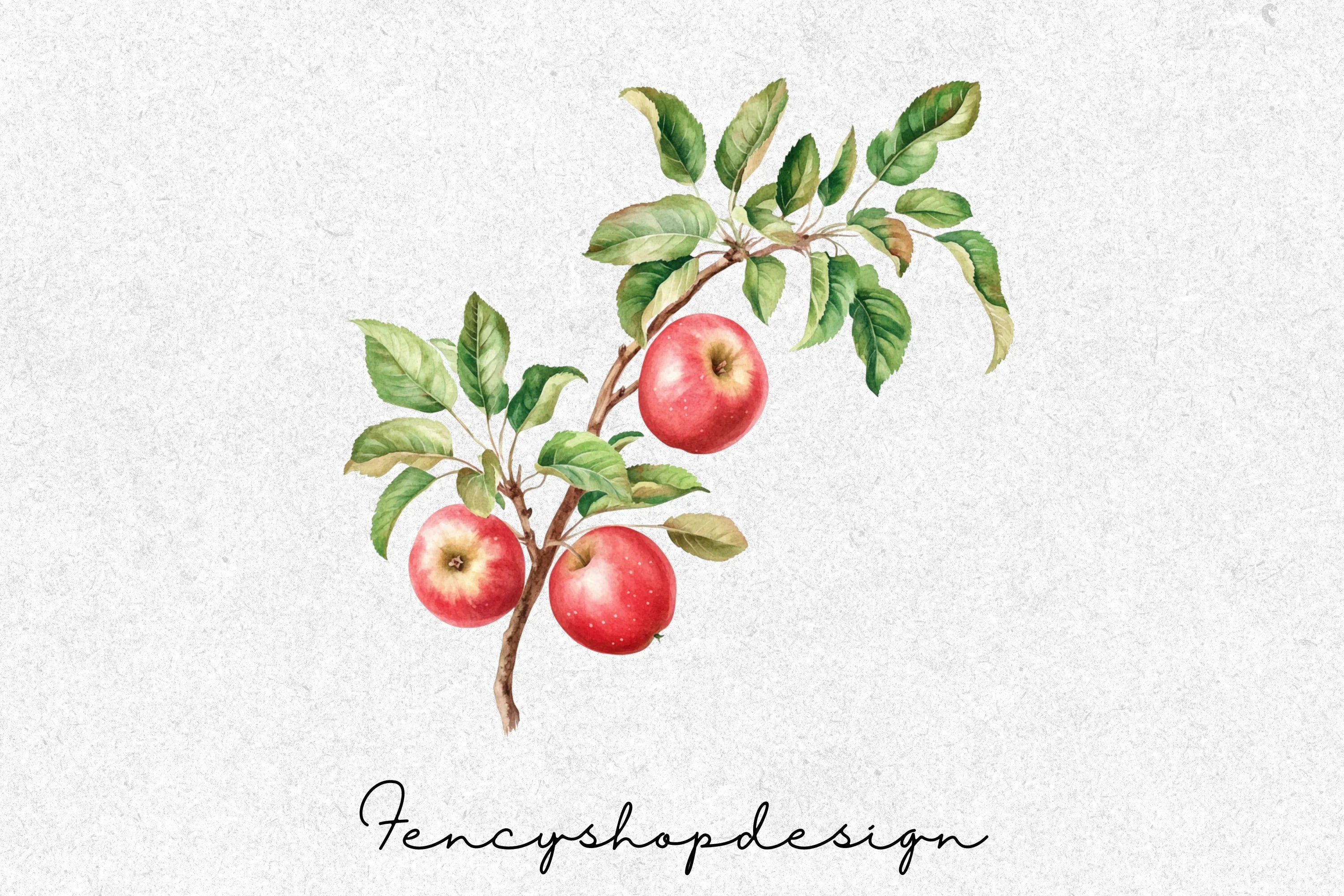 Apple Tree Branch Clipart Bundle