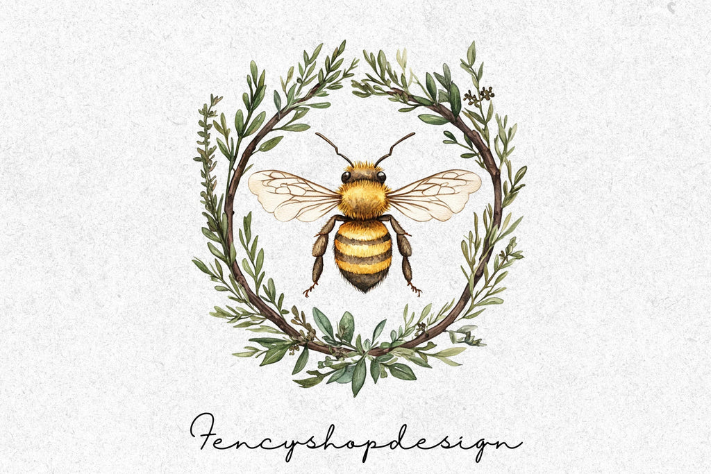 Sweet Honey Bee and Blossom Clipart Bundle