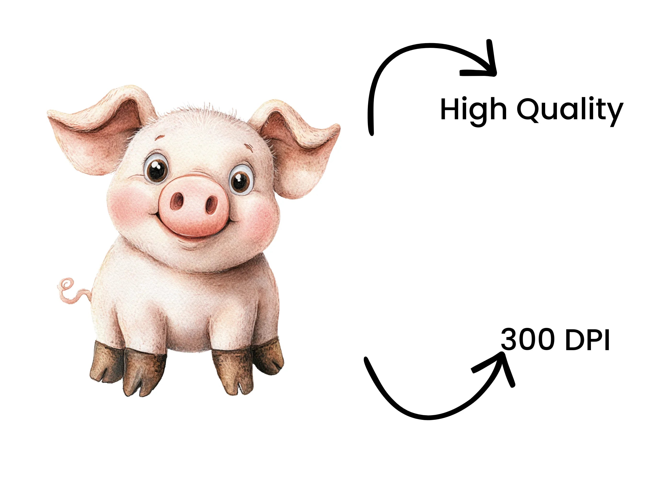 Cute Piggy Clipart Bundle