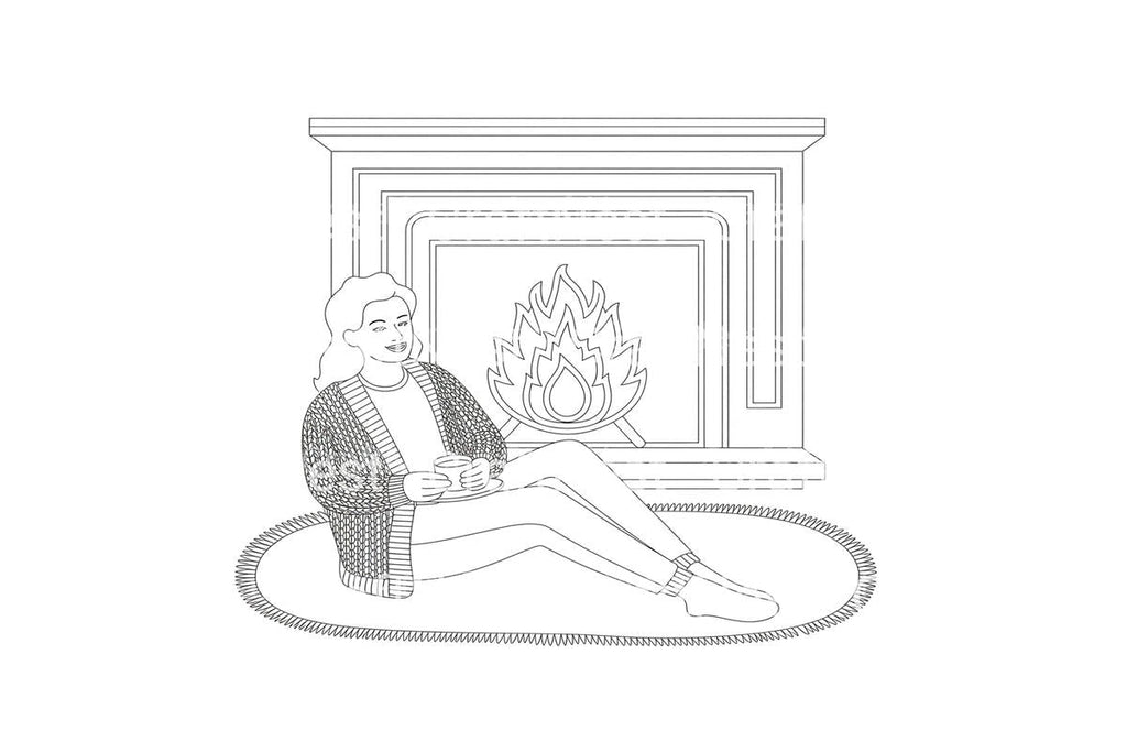 Relaxing by the Fireplace Coloring Books