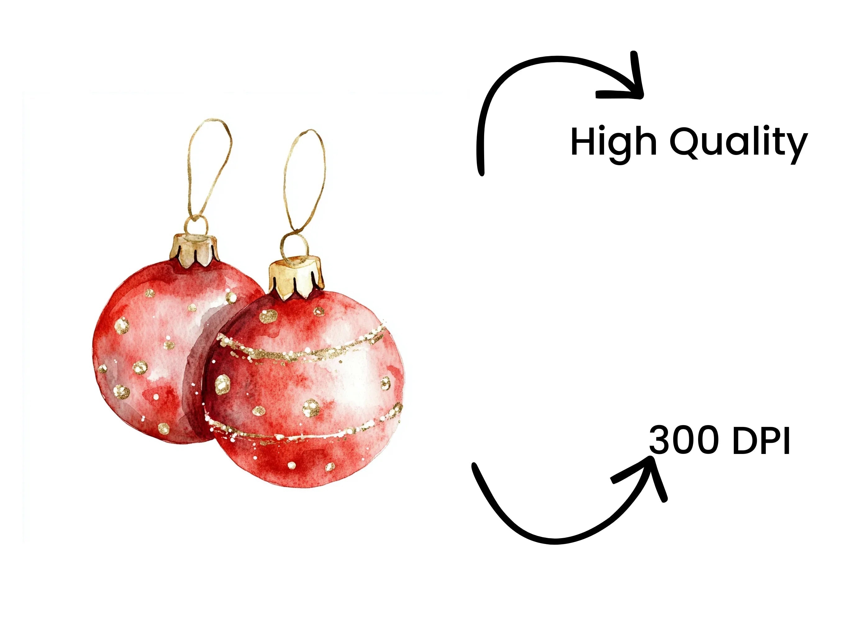 Festive Baubles Clipart Bundle