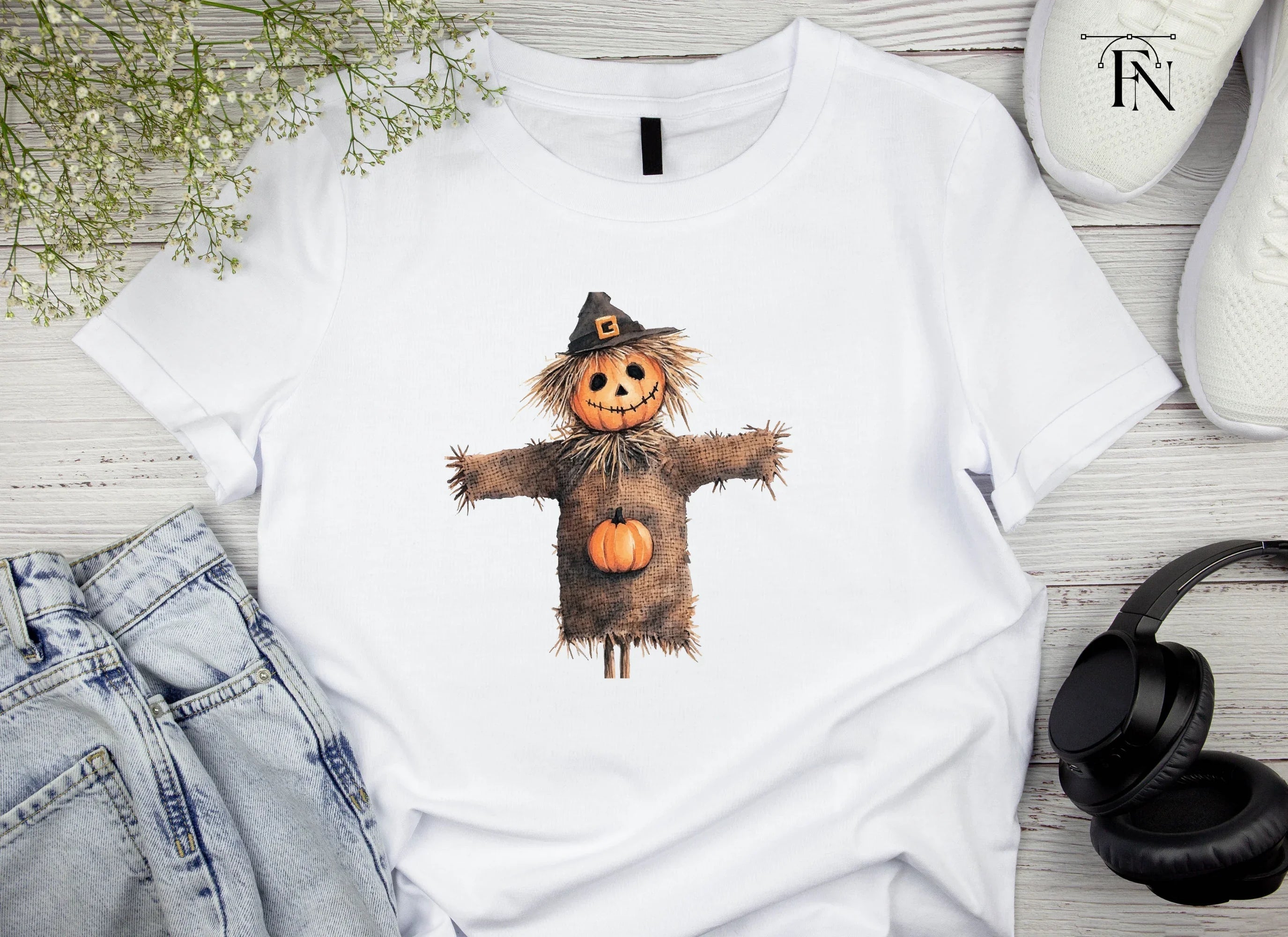 Cute Pumpkin Scarecrow Clipart Bundle