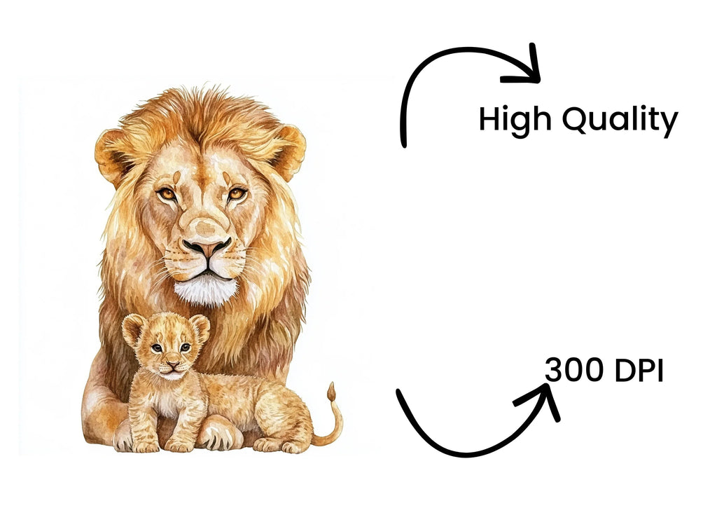 Lion and Cub Clipart Bundle