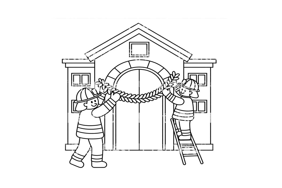 Firefighters Decorating Station Coloring Books