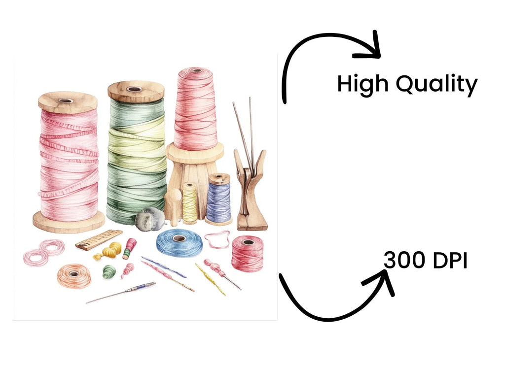 Crafting Tools Thread Clipart Bundle