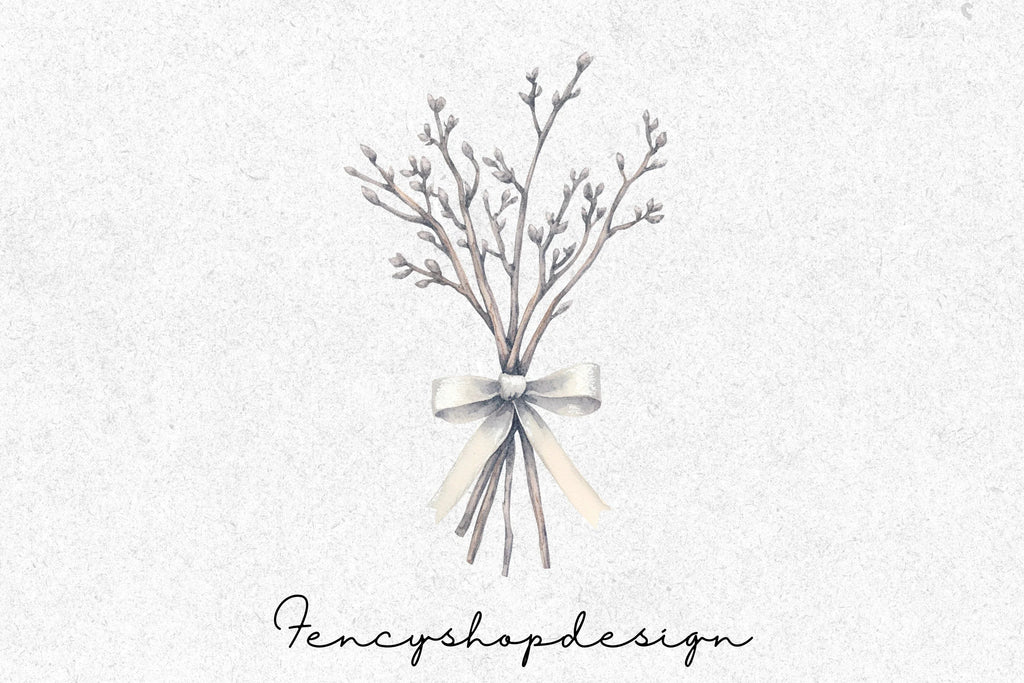 Winter Branches Clipart Bundle