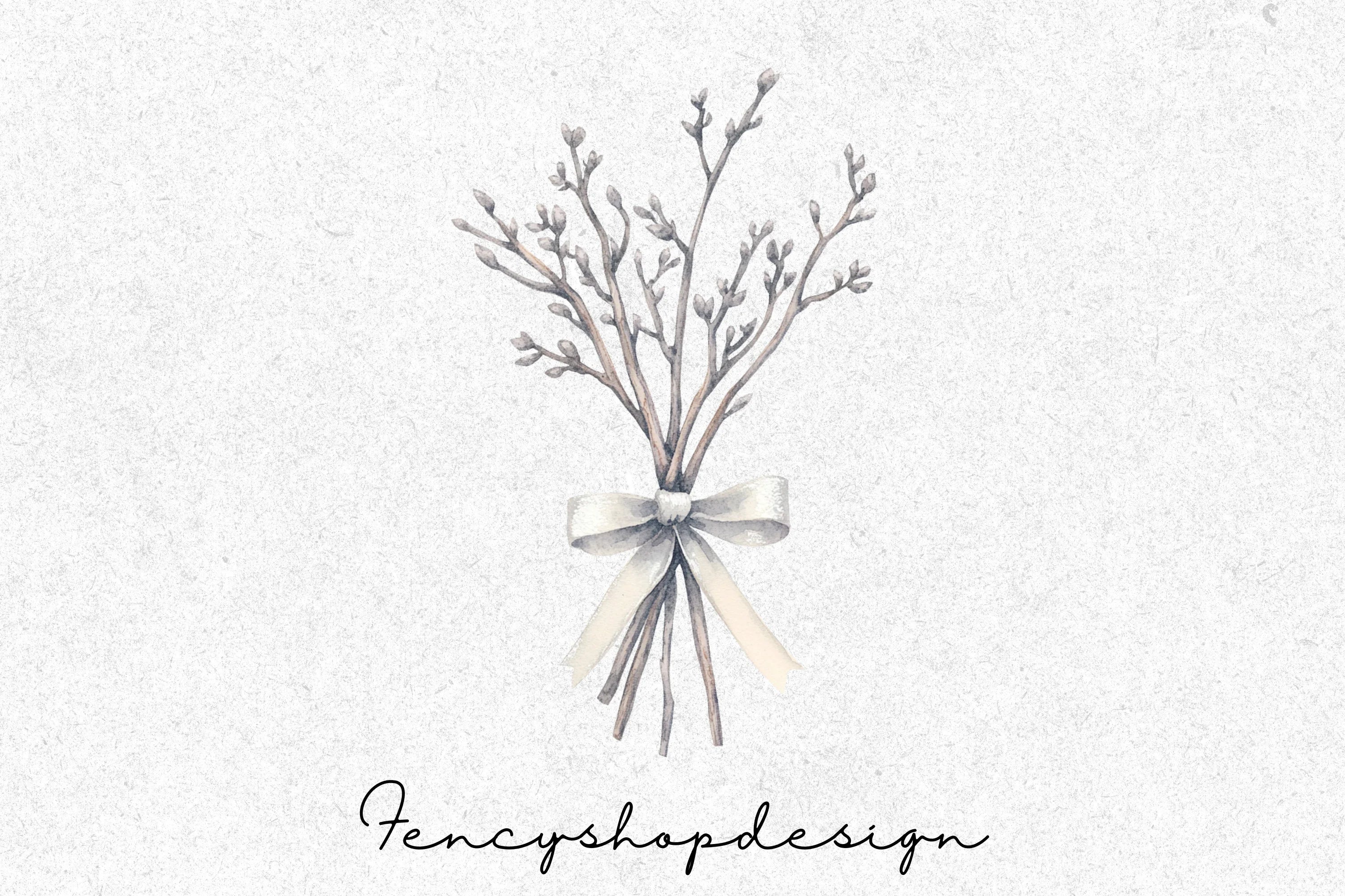 Winter Branches Clipart Bundle