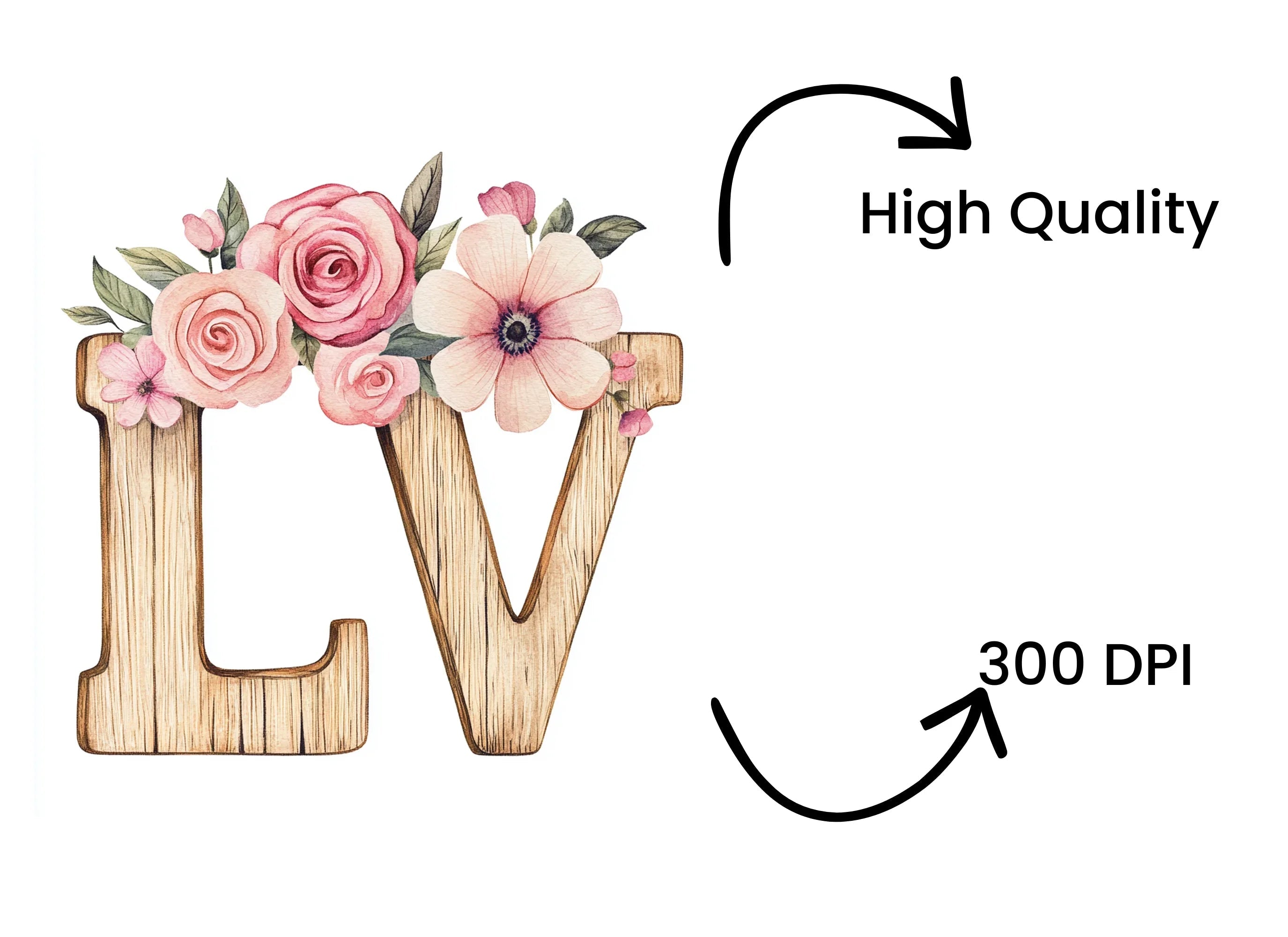 Floral Love Clipart Bundle