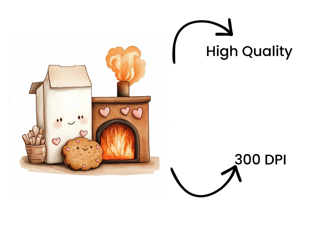 Cozy Marshmallow and Cookie Fireplace Clipart Bundle