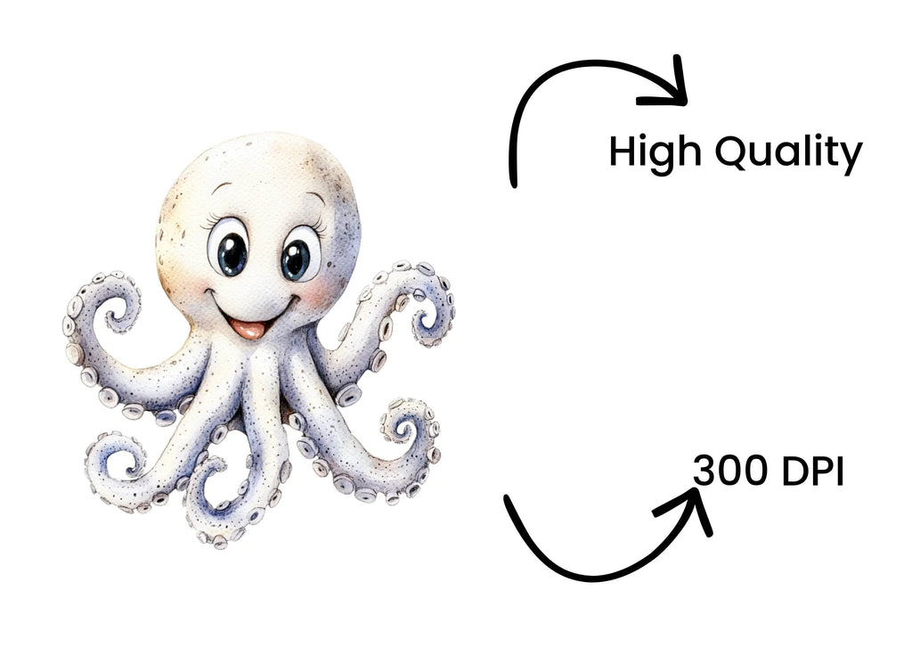 Cute Octopus Clipart Bundle