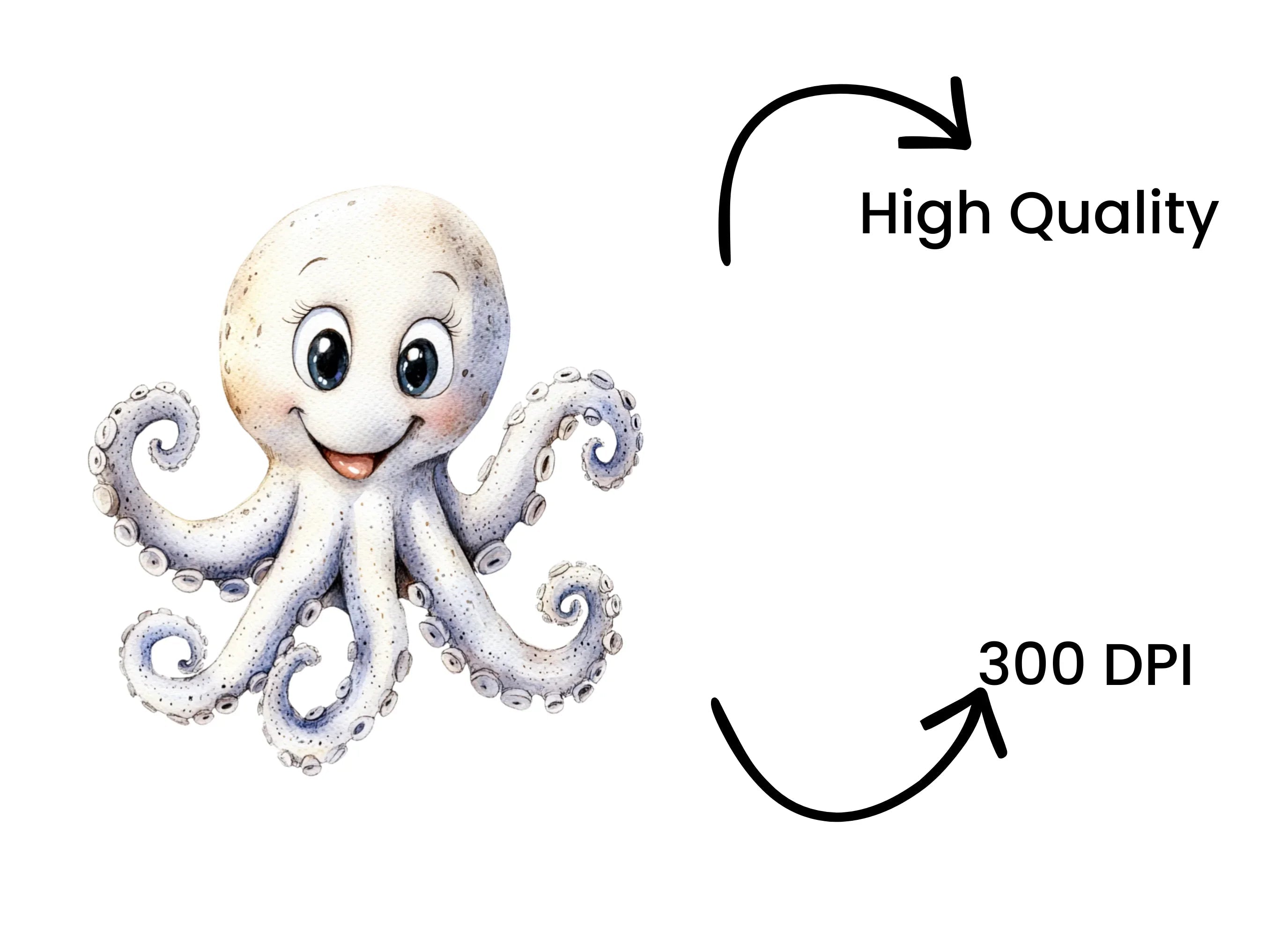 Cute Octopus Clipart Bundle
