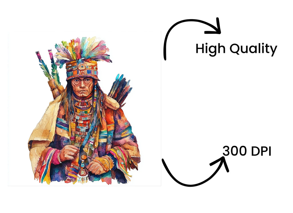 Native American Warrior Clipart Bundle
