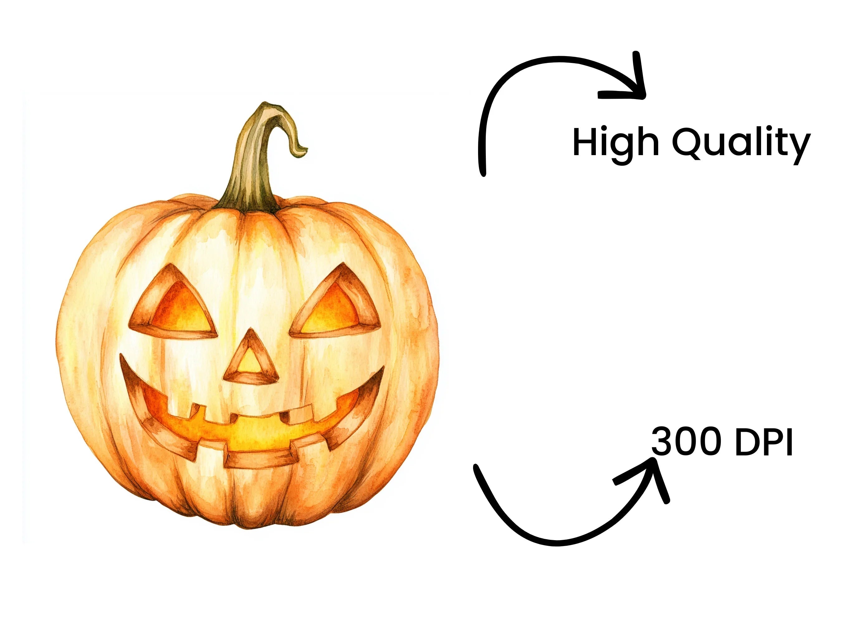 Glowing Halloween Pumpkin Clipart Bundle