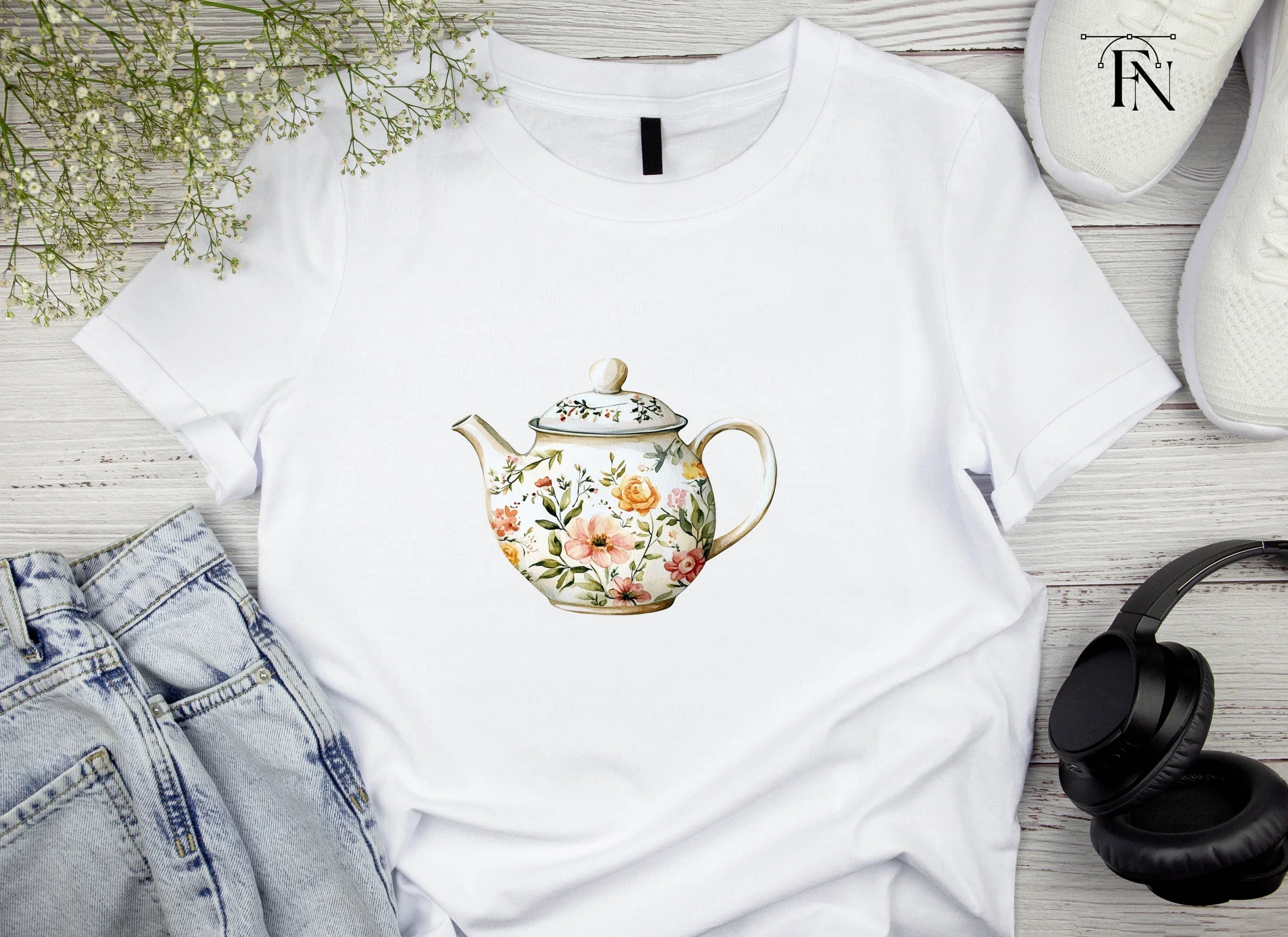 Floral Teapot Clipart Bundle