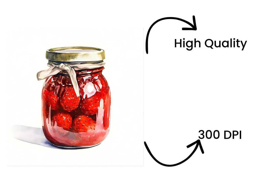 Strawberry Jam Jar Clipart Bundle