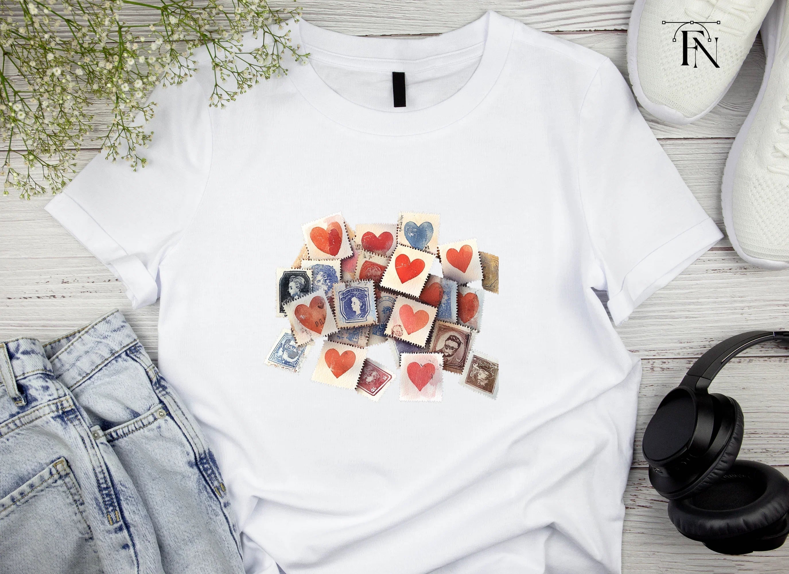 Vintage Heart Stamp Clipart Bundle