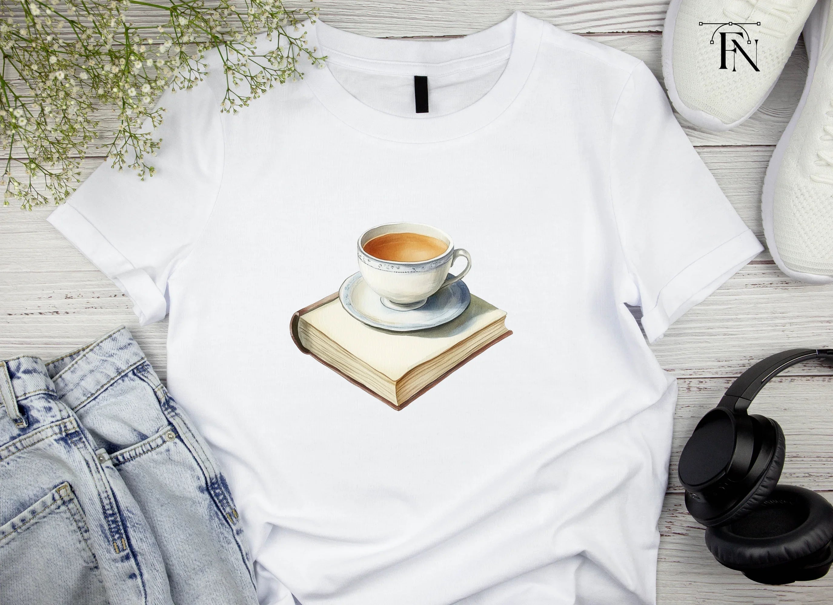 Tea Cups and Books Clipart Bundle