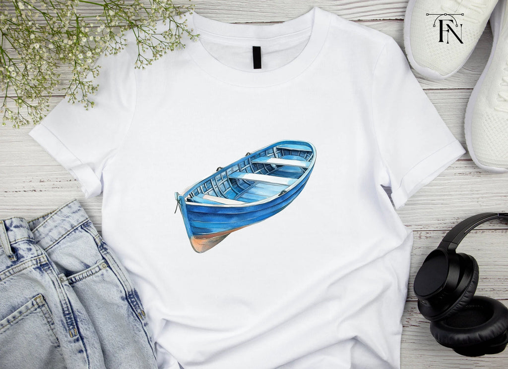 Blue Rowboat Clipart Bundle