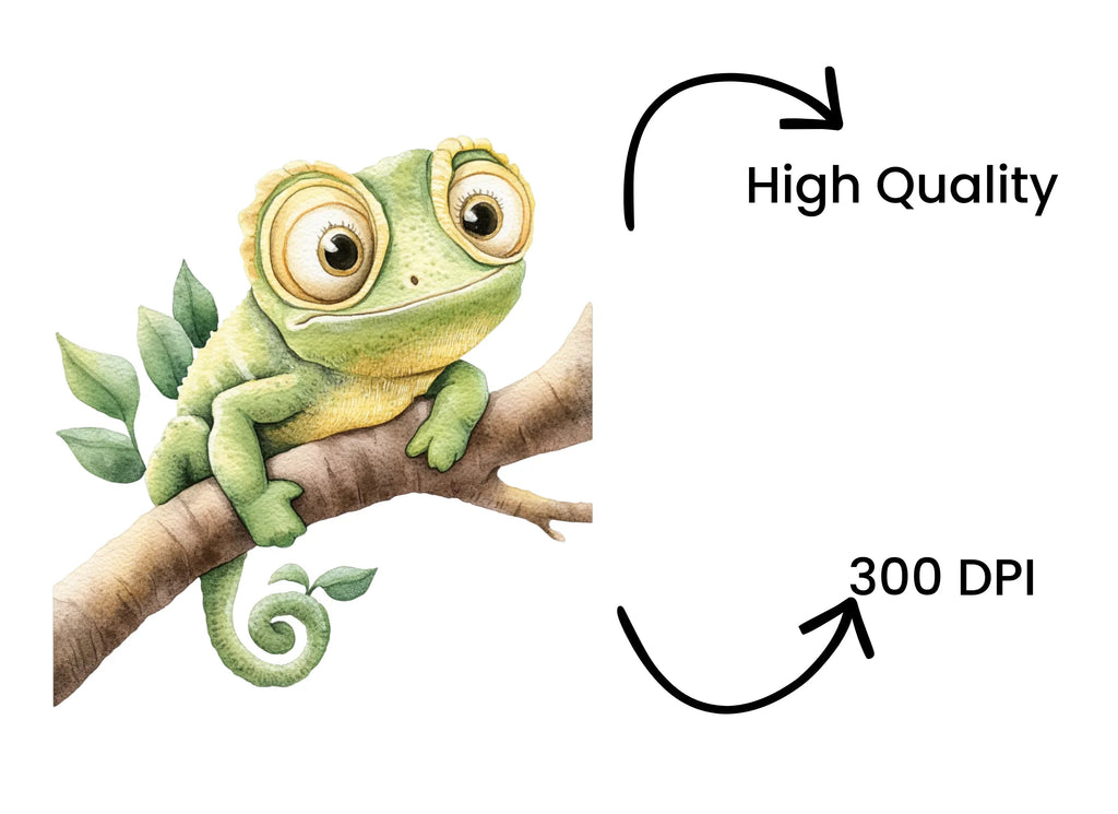 Cute Chameleon Clipart Bundle
