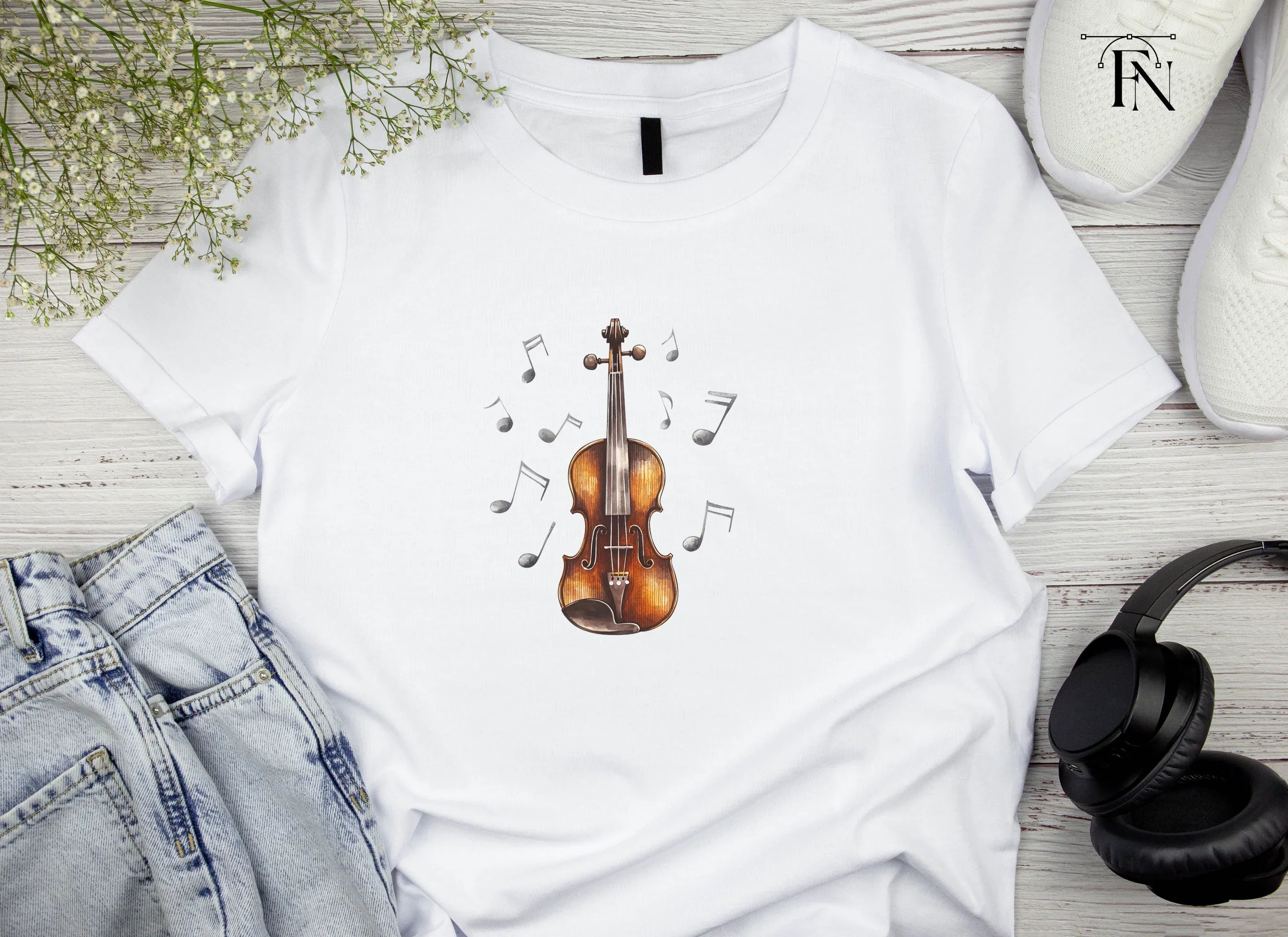 Violin and Music Notes Clipart Bundle