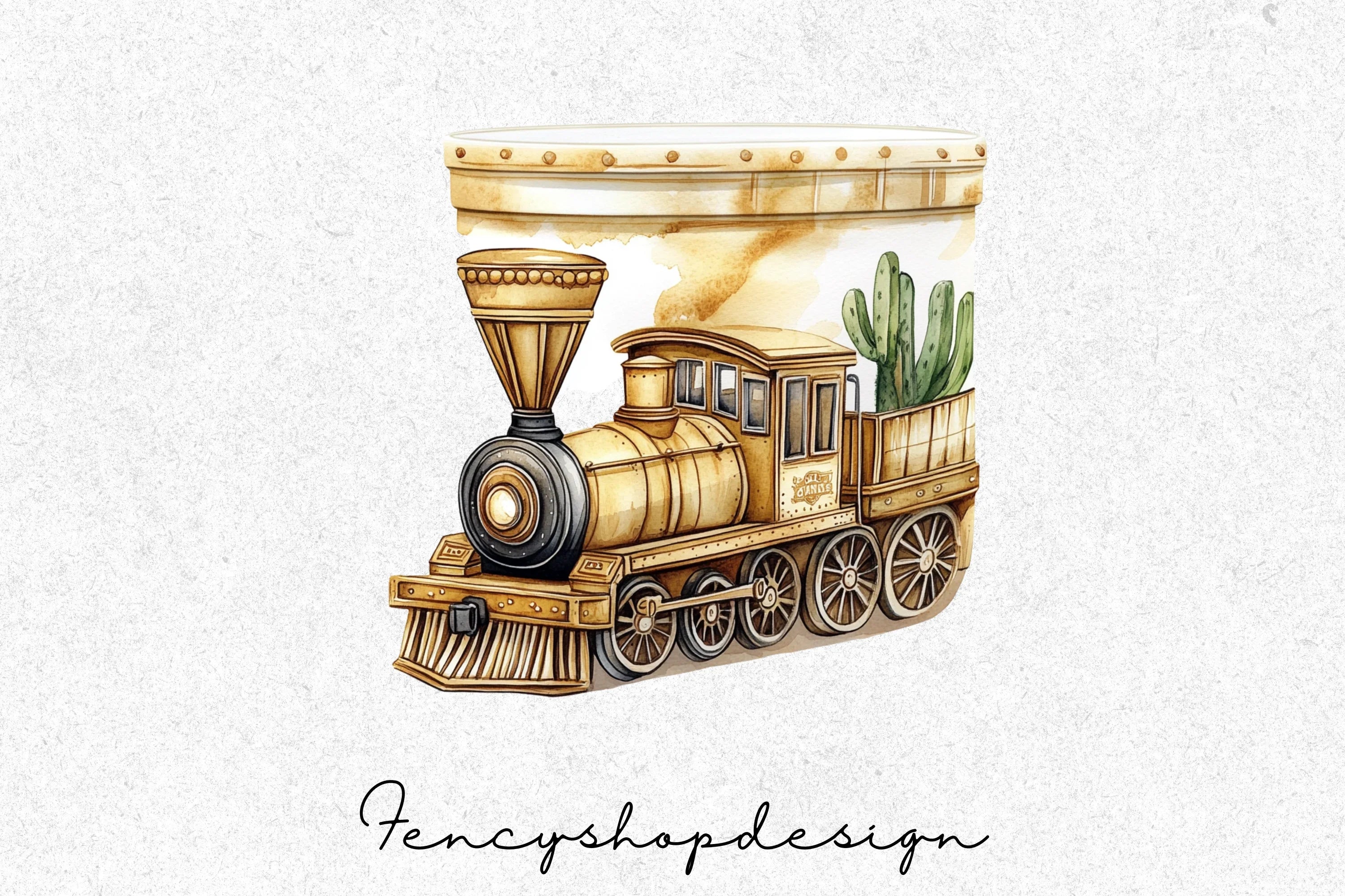 Vintage Train Clipart Bundle