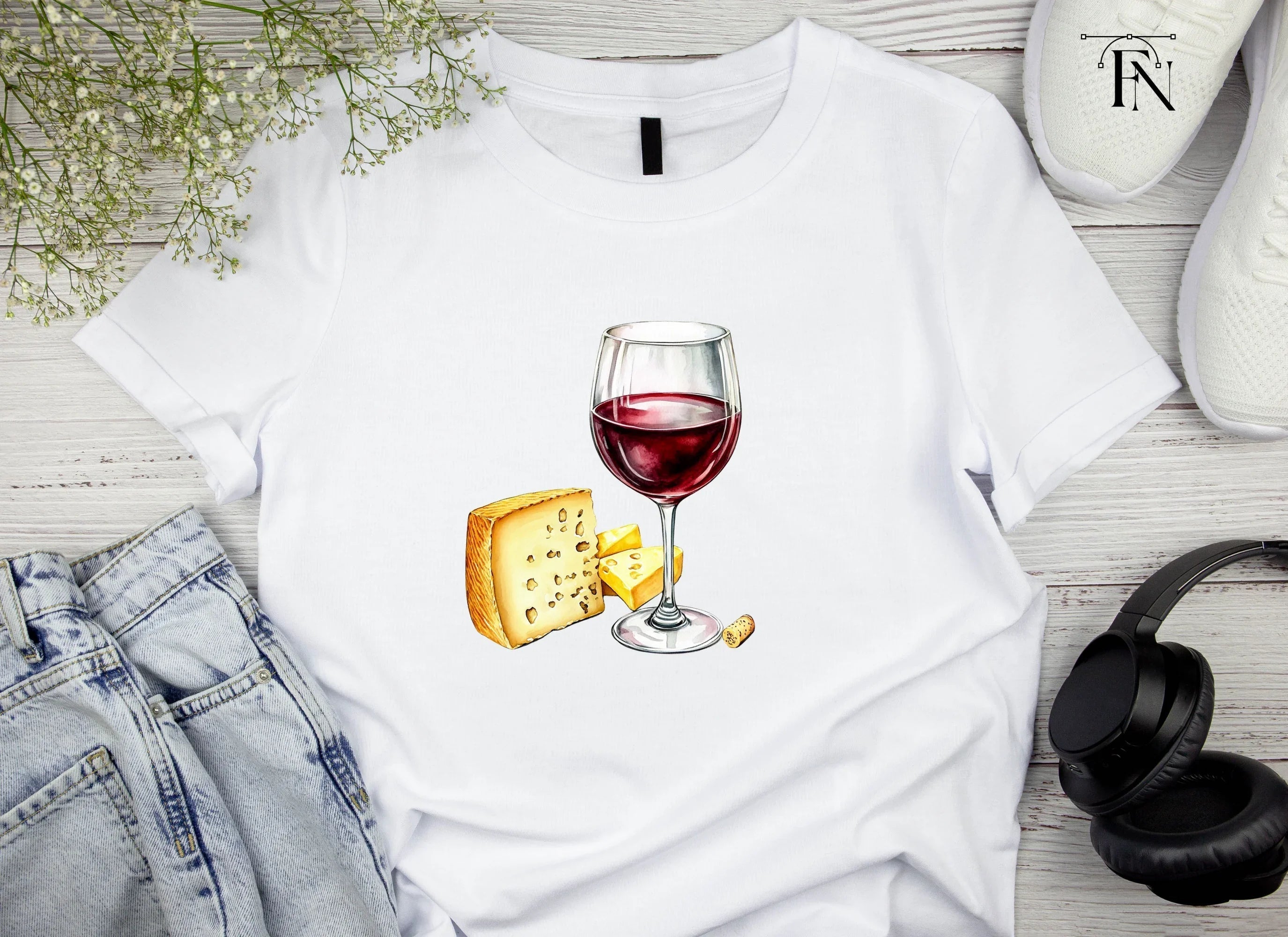 Red Wine and Cheese Delights Clipart Bundle
