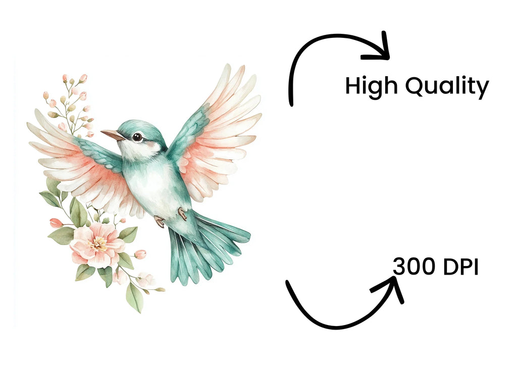 Birds and Floral Clipart Bundle