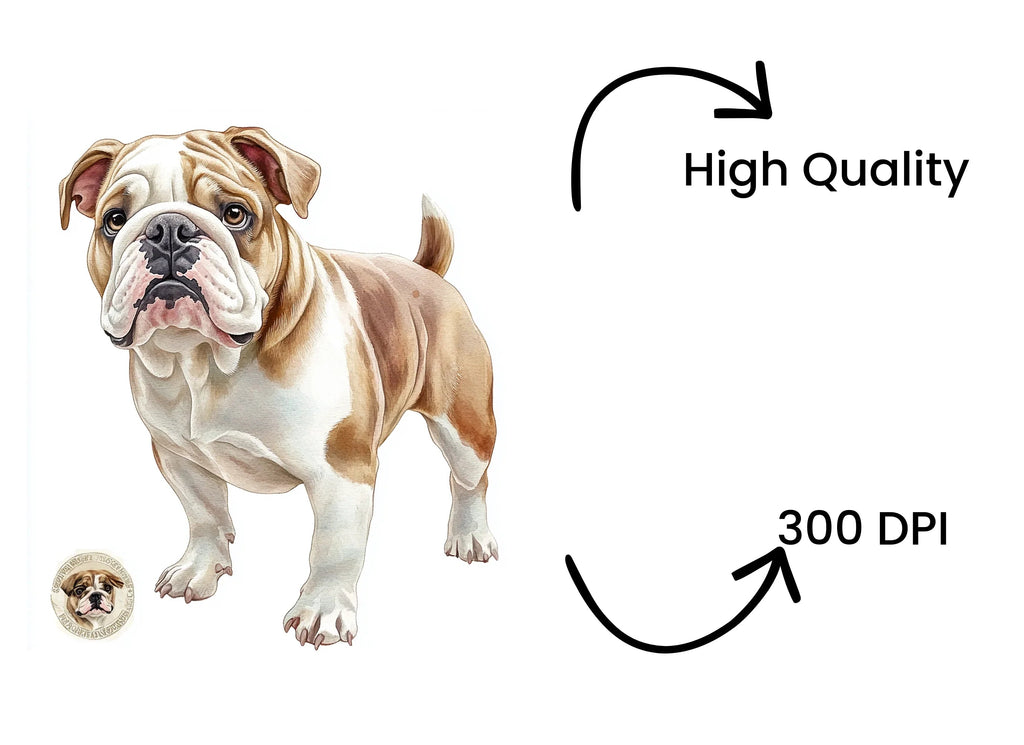 Cute Bulldog Dog Clipart Bundle