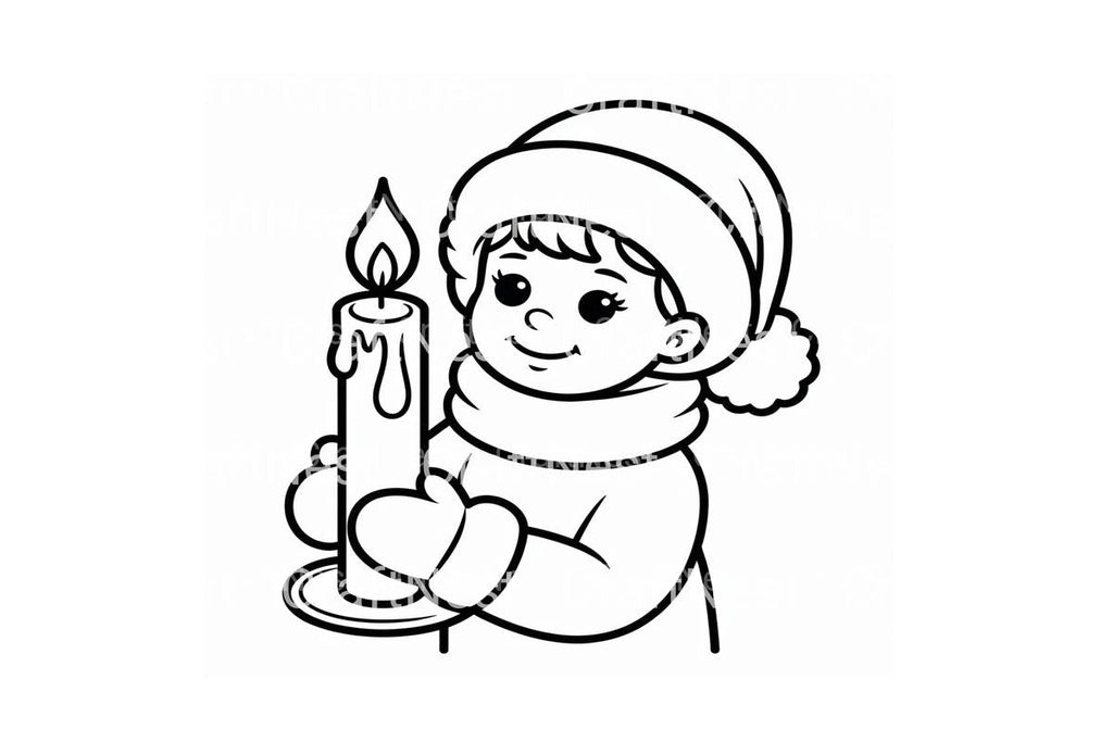 Winter Candle Mitten Coloring Books