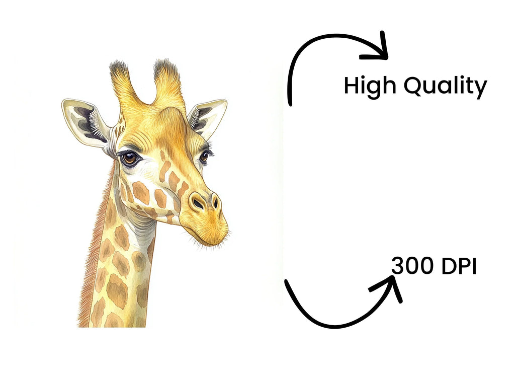 Cute Giraffe Faces Clipart Bundle