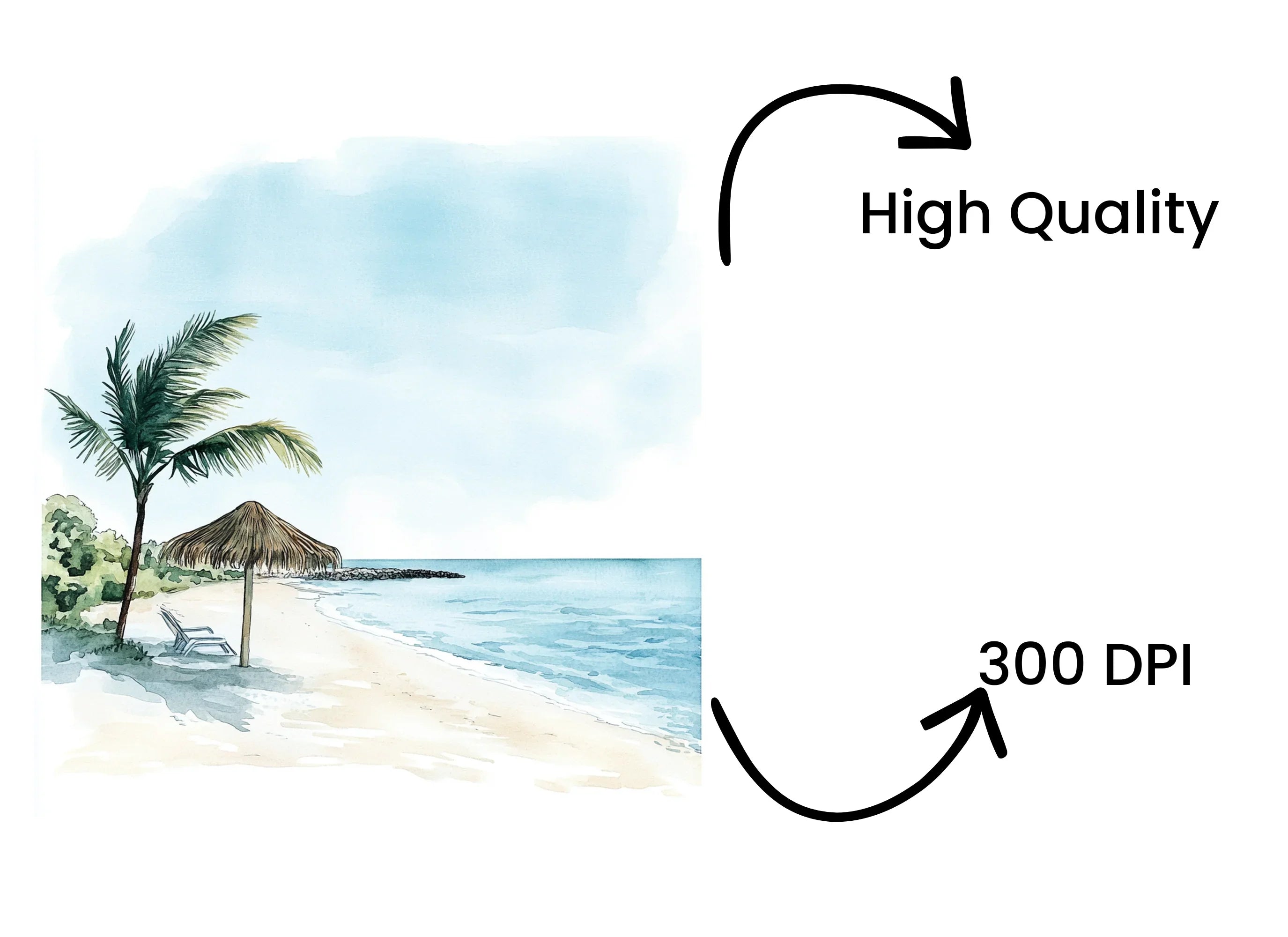 Tropical Beach Paradise Clipart Bundle