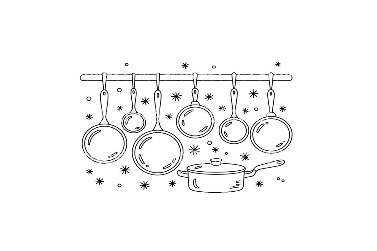 Christmas Kitchen Pots Coloring Books