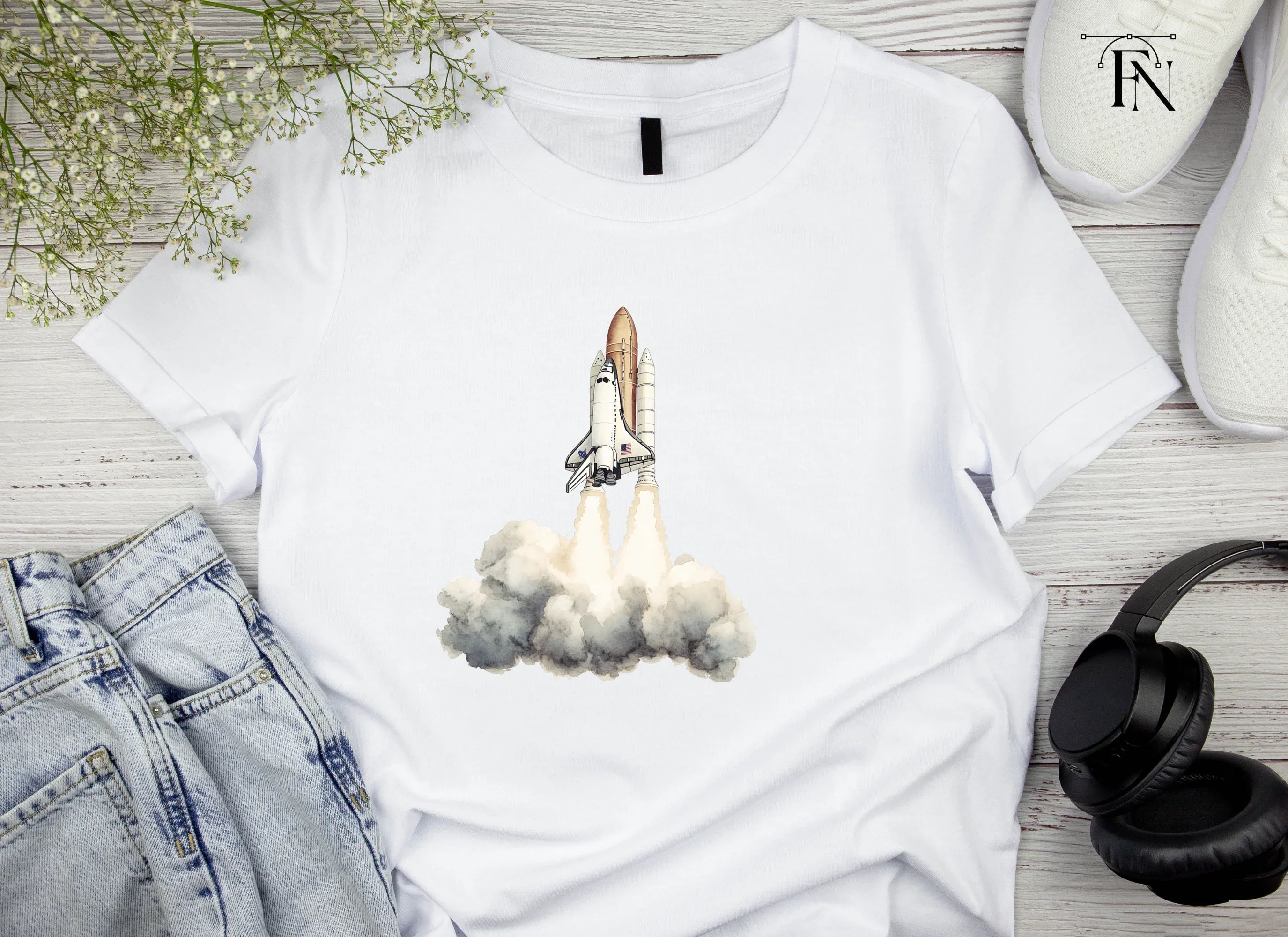 Space Shuttle Launch Clipart Bundle